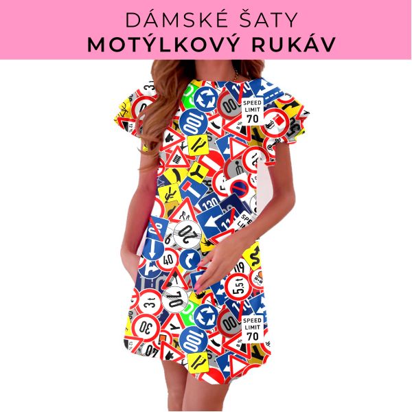 DÁMSKÝ střih - šaty s motýlkovým rukávem