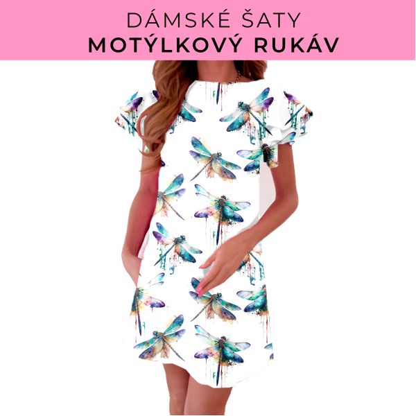 DÁMSKÝ střih - šaty s motýlkovým rukávem
