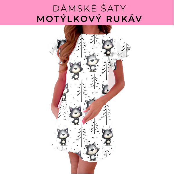 DÁMSKÝ střih - šaty s motýlkovým rukávem