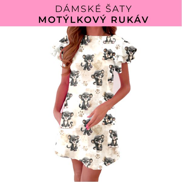 DÁMSKÝ střih - šaty s motýlkovým rukávem