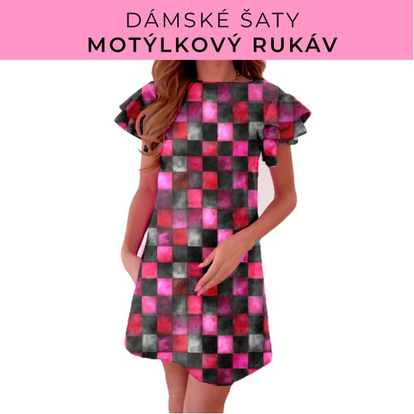 DÁMSKÝ střih - šaty s motýlkovým rukávem