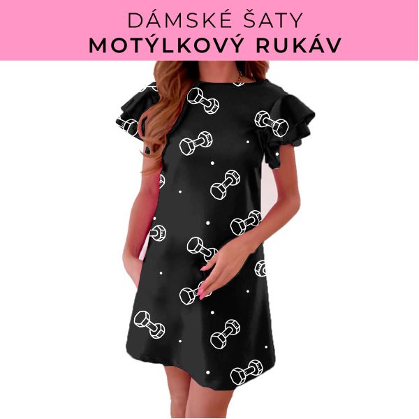 DÁMSKÝ střih - šaty s motýlkovým rukávem