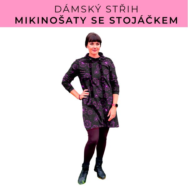 Dámský střih - mikinové šaty se stojáčkem