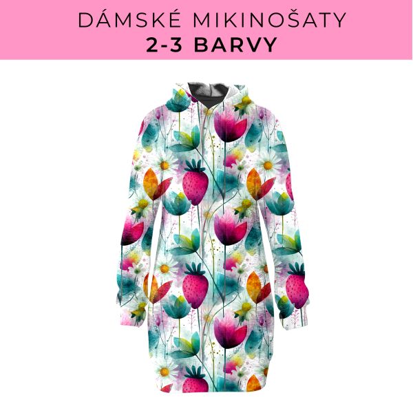 DÁMSKÝ střih - Mikinošaty 2-3 barvy