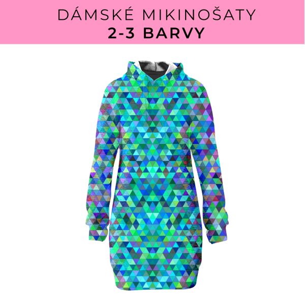 DÁMSKÝ střih - Mikinošaty 2-3 barvy