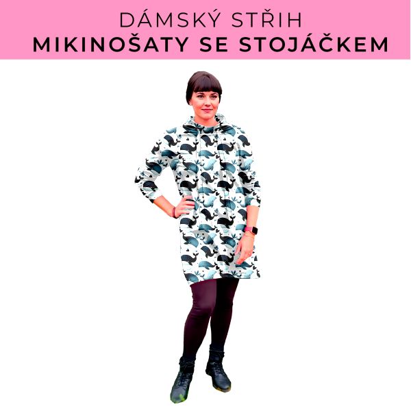 Dámský střih - mikinové šaty se stojáčkem