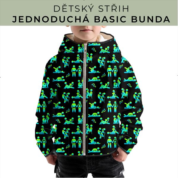 Dětský střih - jednoduchá dětská BASIC  bunda