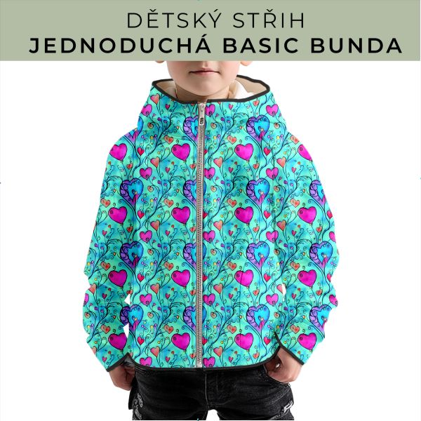 Dětský střih - jednoduchá dětská BASIC  bunda