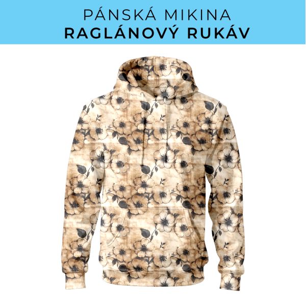 PÁNSKÝ střih - mikina raglan ZÁKLADNÍ s kapucí
