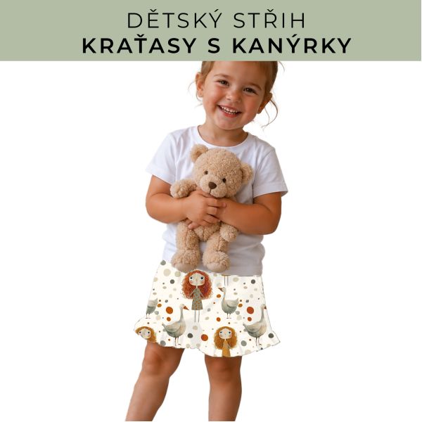 Dětský střih - Kraťásky s kanýrkem