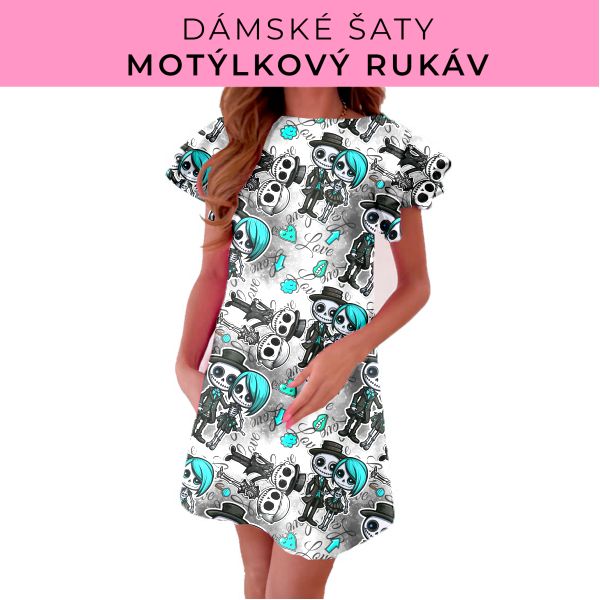 DÁMSKÝ střih - šaty s motýlkovým rukávem