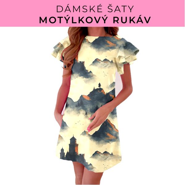 DÁMSKÝ střih - šaty s motýlkovým rukávem