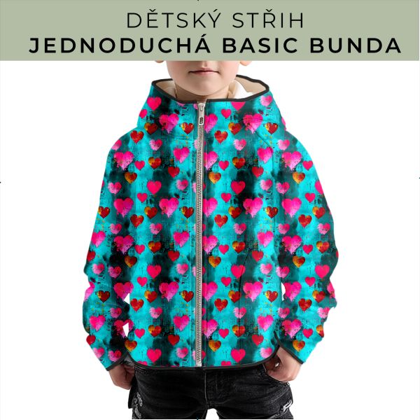 Dětský střih - jednoduchá dětská BASIC  bunda