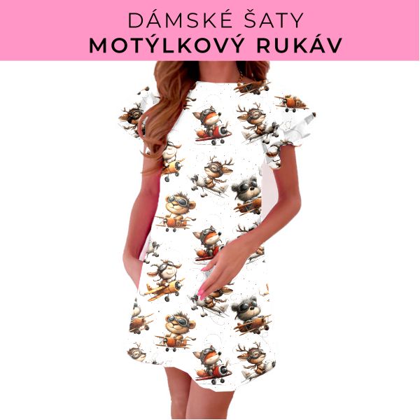 DÁMSKÝ střih - šaty s motýlkovým rukávem