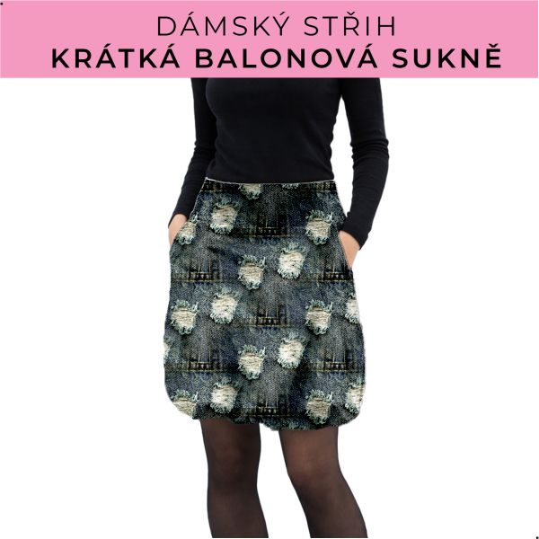 Dámský střih - balonová krátká sukně