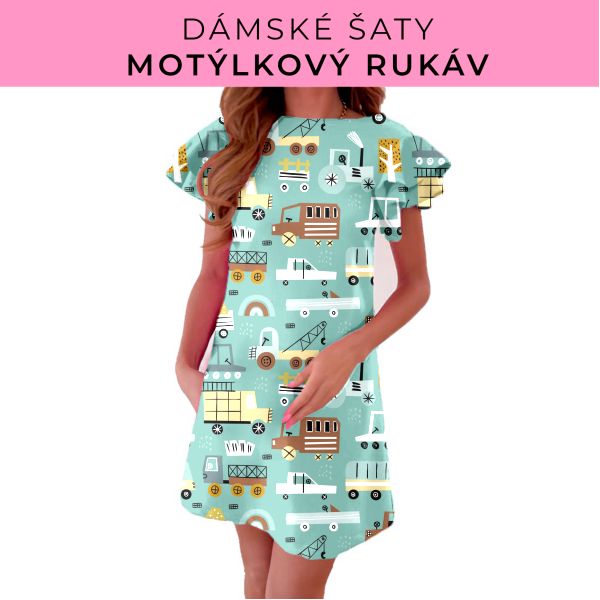 DÁMSKÝ střih - šaty s motýlkovým rukávem