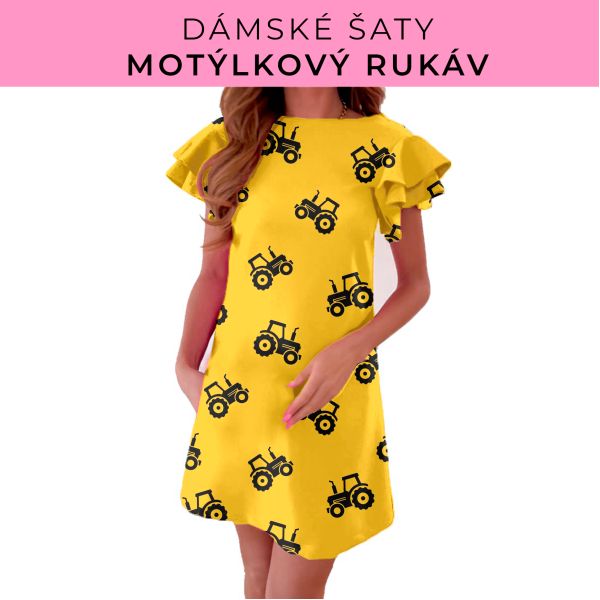 DÁMSKÝ střih - šaty s motýlkovým rukávem
