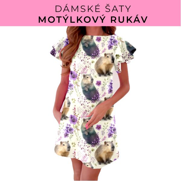 DÁMSKÝ střih - šaty s motýlkovým rukávem