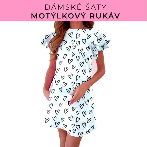 DÁMSKÝ střih - šaty s motýlkovým rukávem