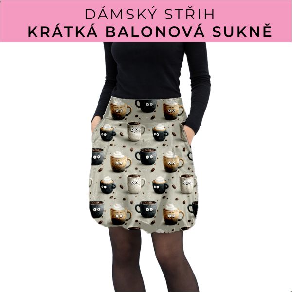 Dámský střih - balonová krátká sukně