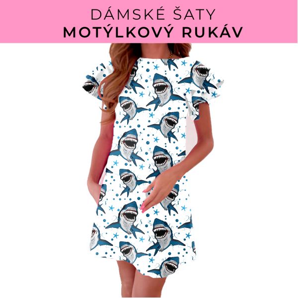 DÁMSKÝ střih - šaty s motýlkovým rukávem