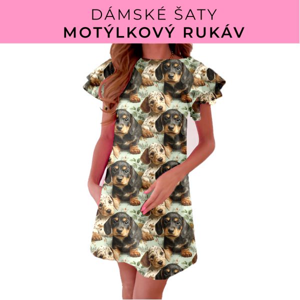 DÁMSKÝ střih - šaty s motýlkovým rukávem