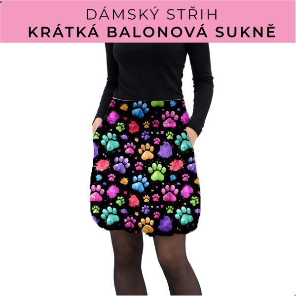 Dámský střih - balonová krátká sukně