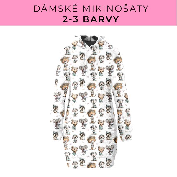 DÁMSKÝ střih - Mikinošaty 2-3 barvy