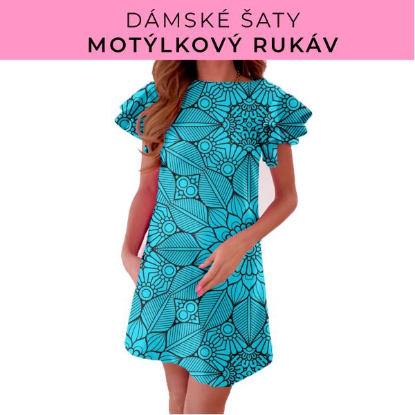 DÁMSKÝ střih - šaty s motýlkovým rukávem