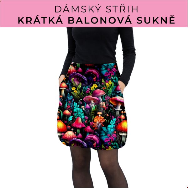 Dámský střih - balonová krátká sukně