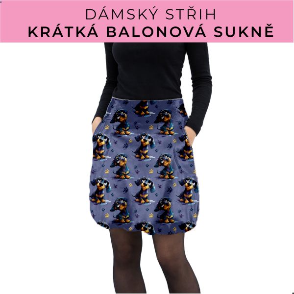 Dámský střih - balonová krátká sukně