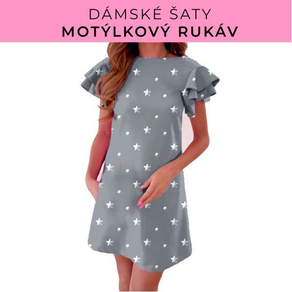 DÁMSKÝ střih - šaty s motýlkovým rukávem