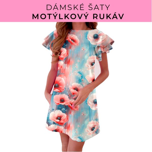 DÁMSKÝ střih - šaty s motýlkovým rukávem