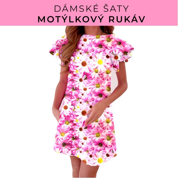 DÁMSKÝ střih - šaty s motýlkovým rukávem
