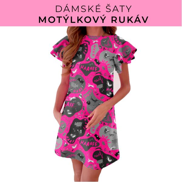 DÁMSKÝ střih - šaty s motýlkovým rukávem