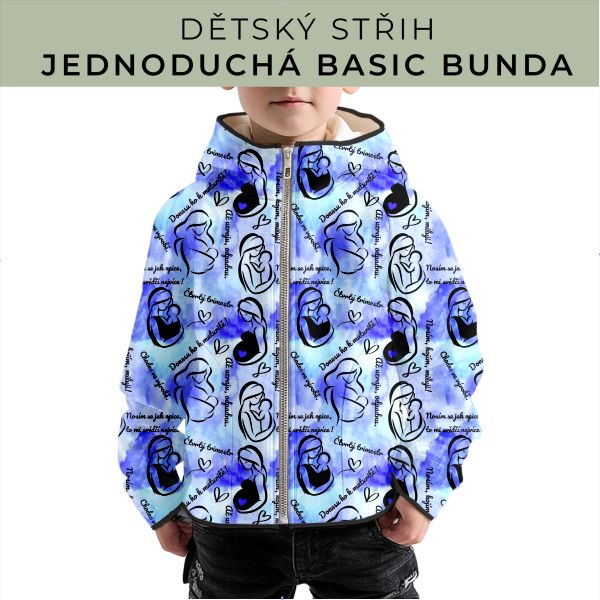 Dětský střih - jednoduchá dětská BASIC  bunda