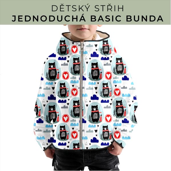 Dětský střih - jednoduchá dětská BASIC  bunda