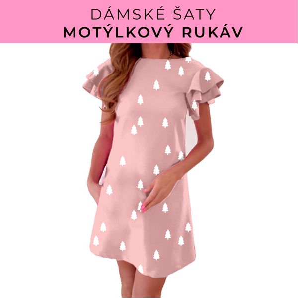 DÁMSKÝ střih - šaty s motýlkovým rukávem