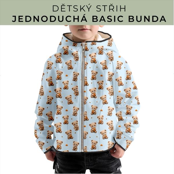 Dětský střih - jednoduchá dětská BASIC  bunda