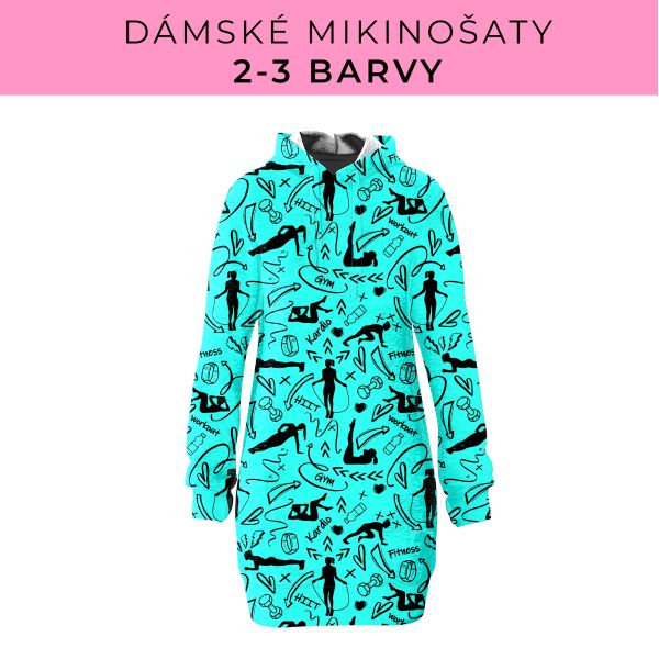 DÁMSKÝ střih - Mikinošaty 2-3 barvy