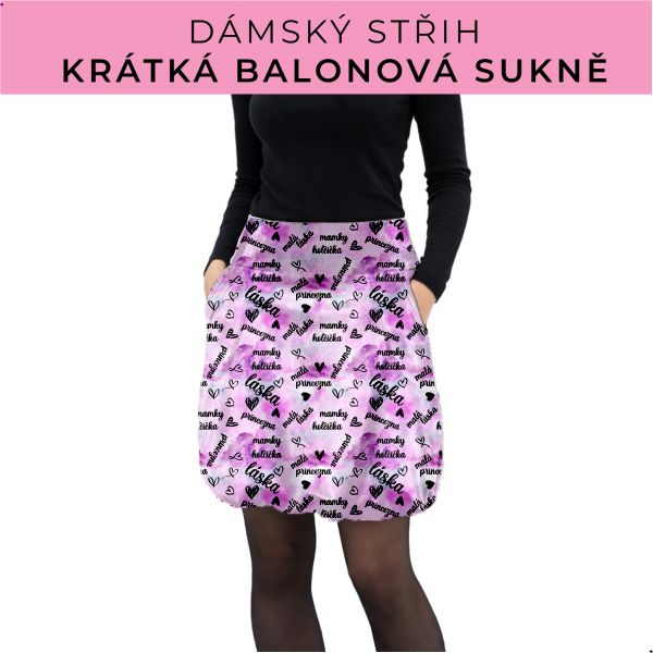Dámský střih - balonová krátká sukně