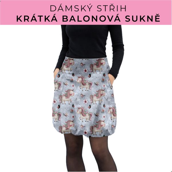 Dámský střih - balonová krátká sukně