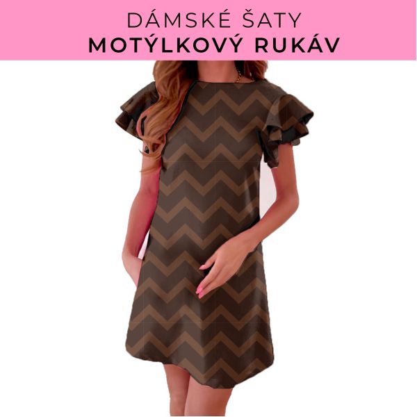DÁMSKÝ střih - šaty s motýlkovým rukávem
