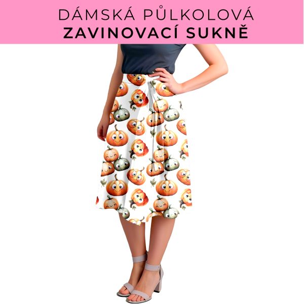 Dámská půlkolová zavinovací sukně