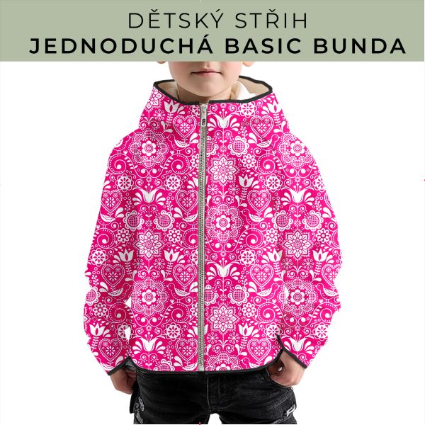 Dětský střih - jednoduchá dětská BASIC  bunda
