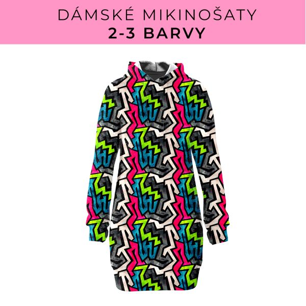 DÁMSKÝ střih - Mikinošaty 2-3 barvy