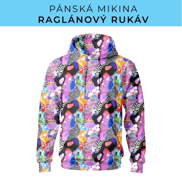 PÁNSKÝ střih - mikina raglan ZÁKLADNÍ s kapucí