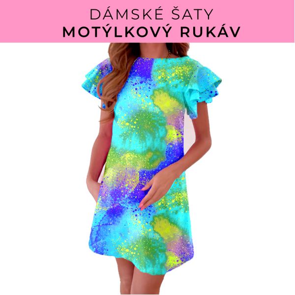 DÁMSKÝ střih - šaty s motýlkovým rukávem