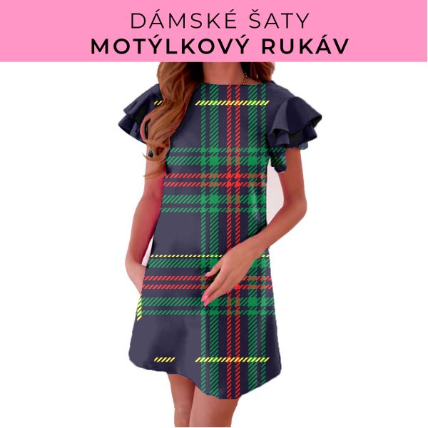 DÁMSKÝ střih - šaty s motýlkovým rukávem