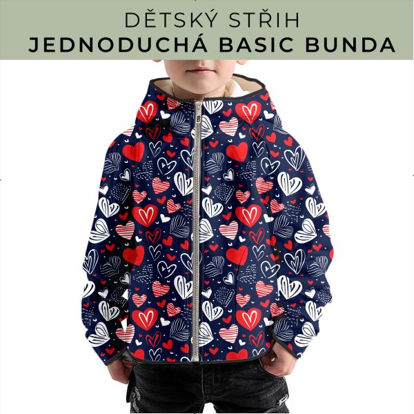Dětský střih - jednoduchá dětská BASIC  bunda